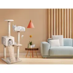 Go Pet Club 52" Classic Cat Tree Condo with Sisal Covered Posts  F56