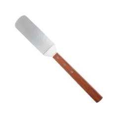Winco Giant Solid Turner with Offset, Stainless Steel Blade, Wooden Handle, 3" x 10" Blade