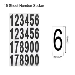 Unique Bargains Office Home Warehouse Self-Adhesive Mailbox Numbers Sticker 15 Sheet