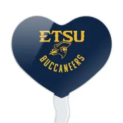 ETSU Buccaneers Heart Love Cupcake Picks Toppers Decoration Set of 6