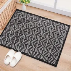 World Rug Gallery Modern Geometric Textured Flat Weave Indoor/Outdoor Area Rug