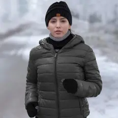 Women Winter Beanie Hat, Infinity Scarf, and Screen Friendly Gloves Set, Cold Weather Snow Gear for Adults