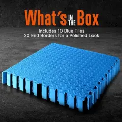 Squatz 10 - Pc Foam Interlocking Exercise Mat - Blue