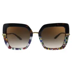 Dolce & Gabbana DG 4373 327813 Womens Square Sunglasses Havana print Carreto 52mm