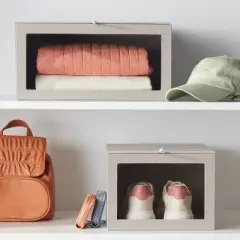 Hardside Fabric Front Open Bin Gray - Brightroom&trade;