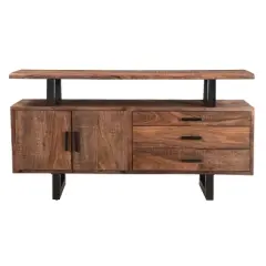 Farve 2 Door 3 Drawer Credenza/Sideboard Brown - Treasure Trove