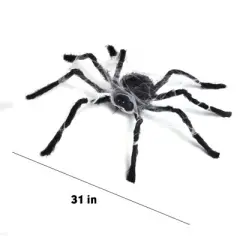 Halloween Decorations Big Spider Black Soft Hairy Scary Spider Fake Large Pops for Halloween Outdoor Yard Party