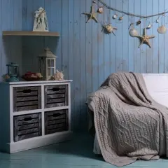 14" x 14" Floating Corner Shelf Wall Mounted Driftwood Gray - Inplace