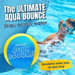 Activ Life Ultimate Larger 3" Size Skip Balls (Yellow/Cyan) Beach Pool Toys for Kids Ages 8-12 Year Old Boys Girls Gifts Basket