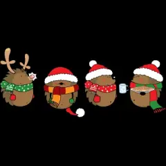 Junior's Design By Humans Christmas hedgehogs By Mangulica T-Shirt