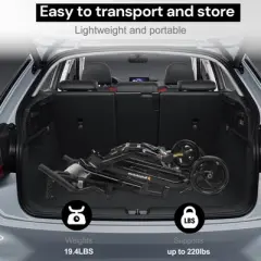 ProTraverse Wheelchairs for Adults, Foldable and Portable Transport Wheelchair, Portable Folding Transfer Wheelchairs for Seniors(Grey)