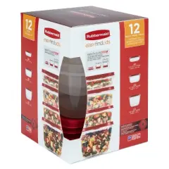 Rubbermaid Set of 12 Easy Find Vented Lids Food Storage Containers