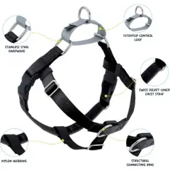 2 Hounds Design Freedom No Pull Dog Harness X-Small Black