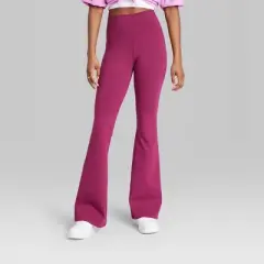 Women's High-Waisted Slim Fit Flare Leggings - Wild Fable&trade; Burgundy