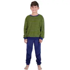 Sleep On It Boys 2-Piece Velour Pajama Set - Stripe