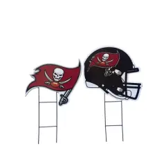 NFL Tampa Bay Buccaneers 2pk Logo and Helmet Garden Stake Set