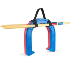 GoSports Giant Horseshoes Set - Made from Durable Plastic with Wooden Stakes