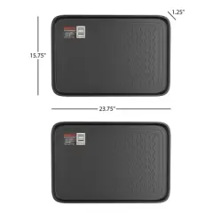 Fleming Supply All-Weather Plastic Indoor/Outdoor Boot Tray Set - 2 Pcs, Dark Gray