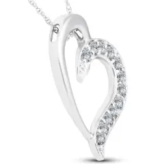 Pompeii3 1/2ct Diamond Heart Pendant 10K White Gold