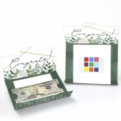 Big Dot of Happiness Boho Botanical - Greenery Party Money And Gift Card Holders - Set of 8