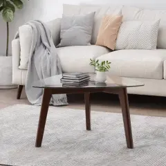 Wasco Mid-Century Modern Coffee Table with Glass Top - Christopher Knight Home
