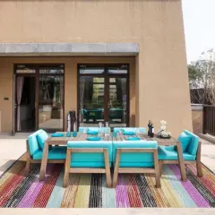 7'9" x 10'2" New York Patio Sofia Estelle Indoor/Outdoor Rug Red/Pink - Nicole Miller