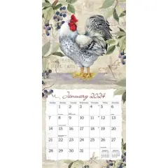 Lang 2024 Wall Calendar 12"x12" Roosters