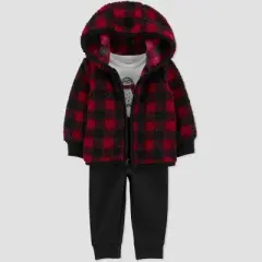 Carter's Just One You&reg;️ Baby Boys' Buffalo Checkered Sherpa Top & Bottom Set