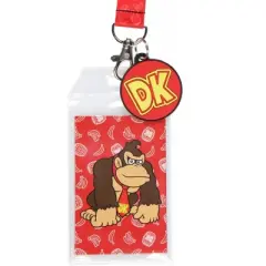 Nintendo Super Mario Donkey Kong Lanyard ID Badge Holder Lanyard w/ Rubber Charm
