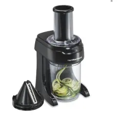 Hamilton Beach 3-Cone Spiralizer - Black: Electric Veggie & Zucchini Spiralizer, Food Slicer, Dishwasher-Safe Parts