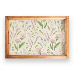 Rustic Marlin Spring Florals Welcome Wooden Serving Trays