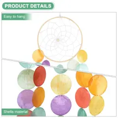 Unique Bargains Outdoor Decorative Seashell Coastal-Inspired Wind Chime 6.7" x 20.9" Colorful 1 Pc
