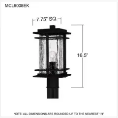 Quoizel Lighting McAlister 1 - Light Post Light in  Earth Black