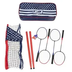 Zume Games Patriotic Portable Badminton Lawn Sports Set