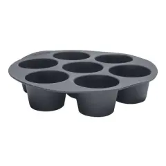 Gourmia Reusable 3pc Silicone Air Fryer Accessory Set with Basket Liner, Egg Bites Mold & Muffin Pan: Dishwasher-Safe, Hand Wash, Black, 1.49 lbs