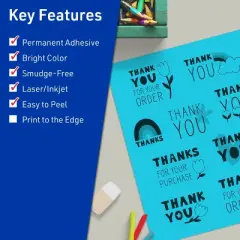 Avery Bright Blue Sticker Paper, 8.5" x 11" Rectangle