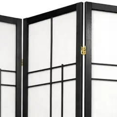 6 ft. Tall Eudes Shoji Screen - Black (3 Panels)