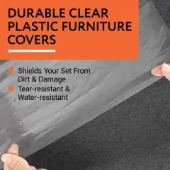 Impresa [Variety 4 Pack] Plastic Furniture Covers for Moving & Storage -Couch Covers for Sofa, Loveseat & 2 Armchairs