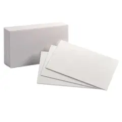 Oxford Unruled Index Cards 3 x 5 White 100/Pack 30