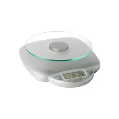 Taylor 11lb Glass Platform Digital Food Scale: Kitchen Scale with LCD Display, Silver, Battery Included