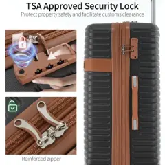 KTMBDW Luggage Sets Expandable PC+ABS Durable Suitcase Sets Double Wheels TSA Lock 4 Piece Luggage Set