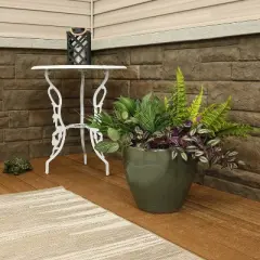 Sunnydaze Resort Outdoor/Indoor High-Fired Glazed UV and Frost-Resistant Ceramic Flower Pot Planter with Drainage Holes - 13" Diameter