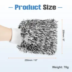 Unique Bargains Double-Sided Plush Household Clean Microfiber Car Wash Mitts 10" x 8" 4 Pcs