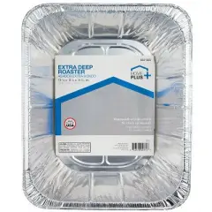 Home Plus 9-1/4 in. W X 11-3/4 in. L Deep Roaster Silver 1 pk (Case of 12)