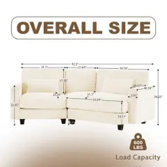 HYLEORY 154'' Sectional Sofa , Indoor Furniture Convertible Modular Corduroy Sectional Sofa for Living Room
