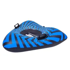 Pool Central 39" Inflatable Black and Blue Ride-On Pool Float or Snow Tube