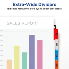 Avery Extra-Wide Big Tab Dividers, 8-Tab, 6 Sets (21211)