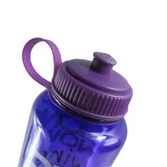 32oz Sports Water Bottle with ATTITUDE, Purple, "Run Now, Wine Later"