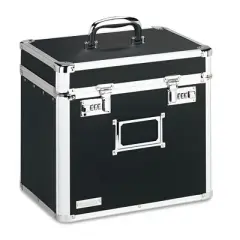 Vaultz Locking File Chest, Letter Files, 13.5" x 10.5" x 13.25", Black