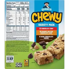 Quaker Chewy 3 Flavor Variety Pack Granola Bars - 25.3oz/30ct